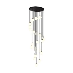 Tronic Spiral Pendant Chandelier with Matte Black Finish